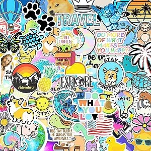 Debinolo 100 PCS Stickers Packs, Cute Vsco Aesthetic Vinyl Stickers for Hydro Water Bottles Laptop Computer Skateboard, Waterproof Sticker for Kids, Toddlers, Teen Girl Gifts, Easter Basket Stuffer