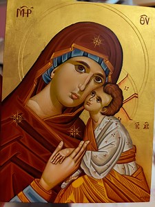 Hand Painted Greek Orthodox Icon, Virgin Mary and Jesus, Byzantine Art. Perfect Christmas Gift!! - Etsy UK