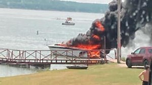 5-year-old boy hospitalized after boat explosion on an Oklahoma lake