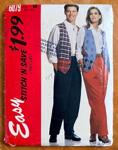 90s Adult/teen Oversized Vest & Pull-on Pants Sewing Pattern - Mccall's 6079 FF (chest 36-46") - Etsy