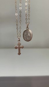 Gold Virgin Mary, Gold Cross Necklace, Silver Cross Necklace, Baptism, Religious Jewelry, Miraculous Medal, Silver Miraculous Medal - Etsy
