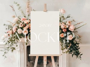 Garden Sign Mockup, Reception Sign Mockup, Wedding Sign Mockup, 24x36 Welcome Mockup, 3:4 Easel Sign Mockup, Baby Shower Sign Mockup - Etsy UK