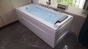 PUREMIND Whirlpool Bathtub,Spa Tub with Light,Hydromassage with Chromatherapy,Whirlpool Tub and Shower Combo (L Side - 67 inch)