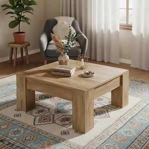 Large Square Coffee Table, Farmhouse Rustic Wood Center Table - Etsy