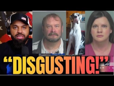 Husband Films Wife With Great Dane