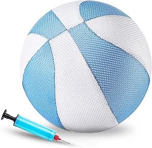 Threan 8.5 Inch Pool Basketball with Grip Technology Waterproof Swimming Beach Water Basketball for Teens Adults Pool Party Game Outdoor and Indoor Poolside (Blue White)