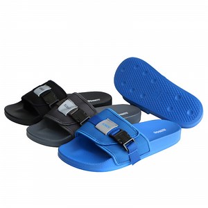 High Quality Men Slides Sandals Buckle Blue Blck Grey Slipper Shoes