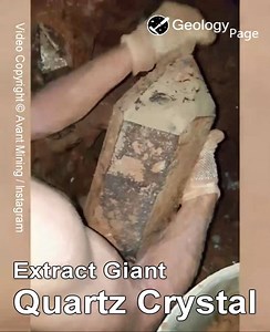 395K views · 13K reactions | Extract Giant Quartz Crystal | #Geology #GeologyPage #Minerals #Quartz #Arkansas A Gigantic, doubly terminated quartz crystal is pulled from the Vortex! Location: Blue Springs, Arkansas Video Copyright © Avant Mining / instagram Geology Page www.geologypage.com | Geology Page | Facebook