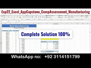 Exp22_Excel_AppCapstone_CompAssessment_Manufacturing | #Exp22ExcelChapter12 #Manufacturing #exp22