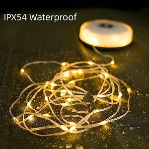 [Hot Item] Outdoor Decoration String Lights 2 in 1 Sturdy Fairy USB Rechargeable Camping Lamp Decor Multifunction LED Lantern