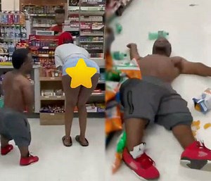 That Side Step Tho: Shorty Hit Little Man With A Soulja Boy Kick To The Chest For Grabbing Her Yams!