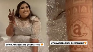 'When Amazonians Get Married': Bride Adds Amazon Logo To Mehendi As Tribute To Workplace Romance - Video