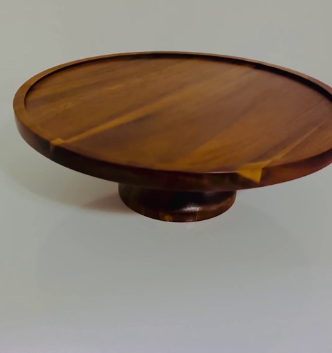 Wooden Cake Stand - Elegant Rotating Dessert Display Stand - Ideal for Weddings, Parties & Home Decor - Decorative Snack Serving, Food-Grade, Easy to Clean - Perfect Cake Accessory for Bakers