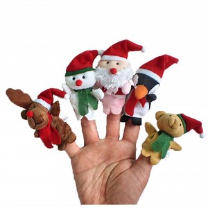 [Hot Item] Story Time Christmas Santa Claus and Friends Soft Stuffed Plush Finger Puppets Toy