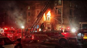 Inferno kills firefighter and destroys movie set in New York City