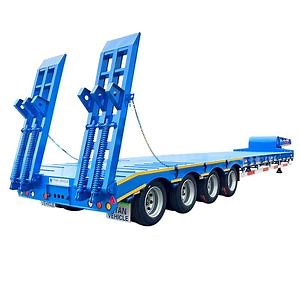 [Hot Item] Titan 4 Axle 80 Ton 100 Ton Low Loader Semi Low Bed Trailer Lowbed Truck Semi Trailer Lowboy Price for Sale