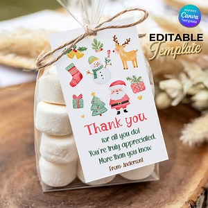 Christmas Gift Tags - Staff Gifts - Holiday Favor Labels Staff Appreciation