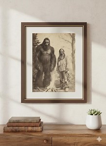 Vintage Bigfoot Native American Art | Sasquatch Spirit Folklore Photo | Indigenous Heritage Wall Decor | Mythical Forest Legends Print - Etsy