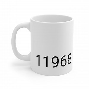 Tasse Southampton 11968 noire avec code postal - Tasse à café conçue par un architecte, cadeau de clôture pour agent immobilier