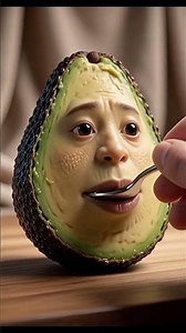 "This big avocado just got eaten from the spoon 🥄🥑"#shorts #weird #food #ai