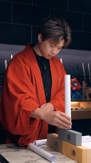 Cut the 11 Paper Tubes with the sharp knife🔪✨ #knife #sharpening #sharpener #asmr | 研師Ryota