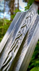 Behold! After weeks of hard work ,the first part of Legendary Fragarach is completed! This blade is unique combination of order and chaos aspects. Embodies wind, water and storm elements 💧🌪️⚡️. Next steps awaits! ———————————————- Po týždňoch tvrdej práce je prvá časť Legendárneho Fragarachu dokončená! Táto čepeľ je jedinečnou kombináciou aspektov poriadku a chaosu. Stelesňuje prvky vetra, vody a búrky 💧🌪️⚡️. Ďalšie kroky čakajú! #fragarach #patternwelded #sword #legendary #order #chaos #fore