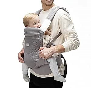 Amazon.com: Bbpark Mesh Baby Carrier Newborn to Toddler, Facing-in and Facing-Out Front and Back Holder Kangaroo Carrier for Infant Grey