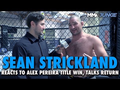 Sean Strickland reacts to Alex Pereira's UFC title win, wants 'Fluffy' next then Khamzat Chimaev