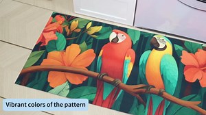 ANNA QUEEN Lava Rock Laundry Room Rug 20x47 Inch – Fiery Volcano Non Slip Runner Mat for Kitchen, Laundry and Unique Home Decor