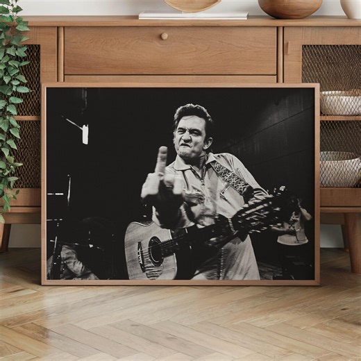 Johnny Cash Middle Finger Photo Poster - San Quentin Prison Iconic Concert Print - Etsy