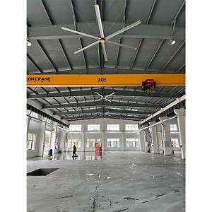 Micro Workshop Cooling 10FT Low-Profile Fan Flexible Mounting Compact Hvls DC Permanent Magnet Synchronous Motor Industrial Ceiling Fan