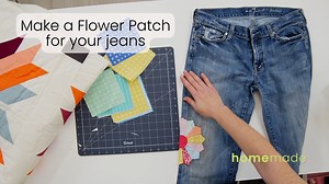 Bring new life to your old jeans by making a fun and colourful Flower Patch. A great way to use your scraps! #homemade #jennifertryon #janome #janomemakes #janomehq #janomecanada #janomeamerica | Jennifer Tryon - Homemade
