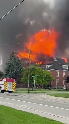 Massive fire strikes 19th century Ohio church