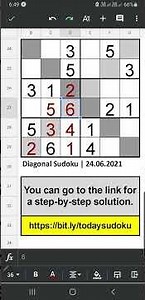 The Classic Diagonal Sudoku (6x6) Solution | 25.07.2021