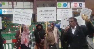 Crowd at Alperton Community School protest over 'unfair exclusion' of girl, 15