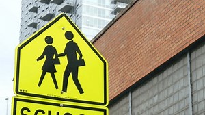 School Zone Yellow Road Sign Pedestrian Stock Footage Video (100% Royalty-free) 3684021365 | Shutterstock