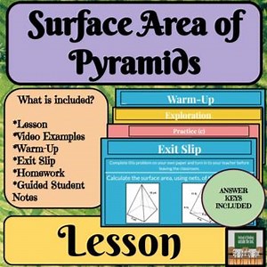 Surface Area 3D Shape Nets Pyramids Lesson