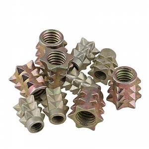 [Hot Item] Insert Nut Flat-Head Knurled Rivet Nut Wood Threaded Inserts Furniture Wood Insert Nut