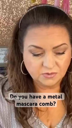 Do you have a metal mascara comb? It makes a big difference on your lashes! Have you tried this? #mascara #makeuptools #makeupover50 #maturemakeup #MakeupMadeEasy | Sheri Dyas Mellott: Makeup Made Easy
