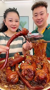 1.6K views | Eating yummy mukbang pig tails pig skins noodle fried pig meat chicken thighs chicken meat pig ribs shrimps chicken wing and spicy noodle. | ASMR Mukbang | Facebook