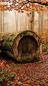 A hidden round log cabin, warm light, quiet fire, and pure forest coziness inside 🍂🔥 #CozyCabin #HiddenHome #LogHouse #TinyHomeLiving #ForestRetreat #CozyVibes #CabinLife #OffGridLiving #NatureInspired #WarmAndCozy | Next Home