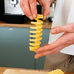 18K views · 72 reactions | DIY Tool To Make Potato Twisters! Thanks for watching! Please be aware that this video is for entertainment purposes only and techniques shown should not be attempted at home! | Creative Panda | Facebook