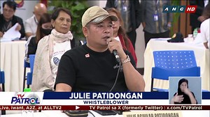 830K views · 10K reactions | Itinuro ni Julie Patidongan ang isang retired police general at isang aktibong police colonel na may kinalaman umano sa pagkawala ng mga sabungero. Aniya, ang heneral ang nag-udyok kay Atong Ang na patayin siya habang ang grupo ng mga pulis ay sangkot umano sa pagdukot at pagtapon ng mga biktima sa Taal Lake. | TV Patrol | Facebook