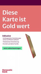 Nur noch ein Schritt zu deiner goldenen Kreditkarte: Für nur 4,90 € im Monat! 💳 Monatlich kündbar | Hanseatic Bank