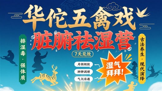 【2025最新完整版】华一华佗五禽戏28天华佗五禽戏脏腑祛湿营华一五禽戏教学完整版 华佗五禽戏教学演练 五禽戏跟练完整版