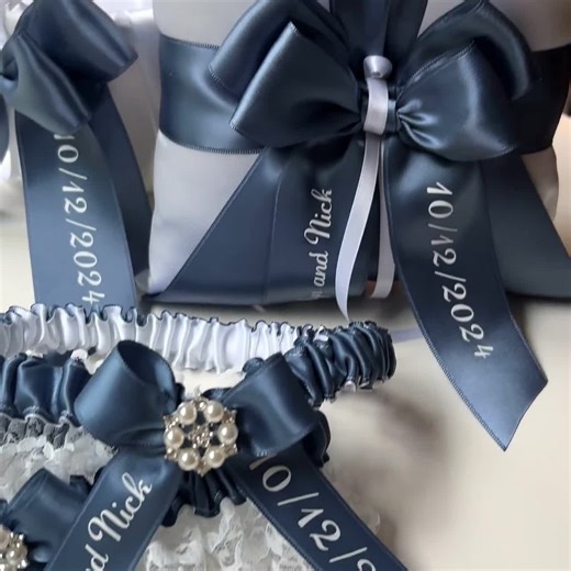 Steel Blue Wedding Garters for Brides Blue Bridal Garter Set Prom Garters for Wedding Personalized Garter Toss Keepsake Bridal Shower Gift - Etsy