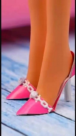 Paper heels for Barbie 🩷 #barbie #doll #diy #craft #diycrafts
