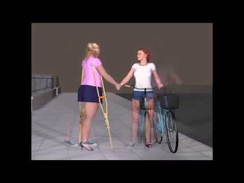 Amputee animation. Fatty Blonde. Bicycle