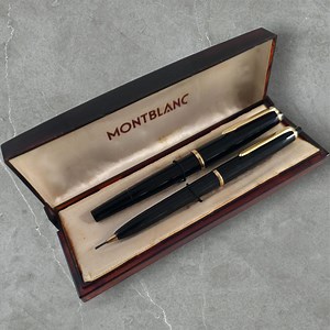 Vintage Montblanc Pen and Pencil Set: 1950s Germany, Black Resin, Gold Trim - Etsy UK