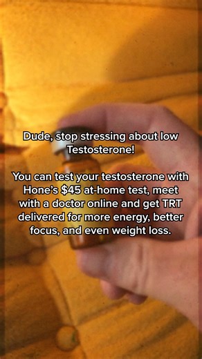 Hone Health makes it easy for guys to get tested and treated for low testosterone from home in 3 easy steps: 1. Take an at-home blood test 2. Meet with a doctor online to discuss your results and treatment options 3. If prescribed, medications will be delivered Results may vary. Medications are prescribed if deemed to be clinically necessary by a licensed physician after risks and benefits of treatment are reviewed and accepted. Potential risks include, but are not limited to, acne, oily hair, i